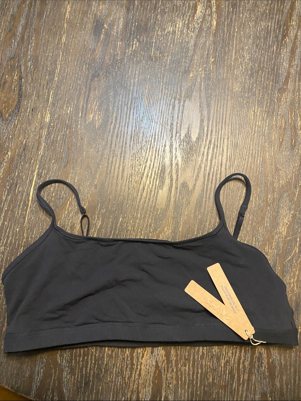 SKIMS Black everyday cotton scoop XL NWT with Adjustable Straps